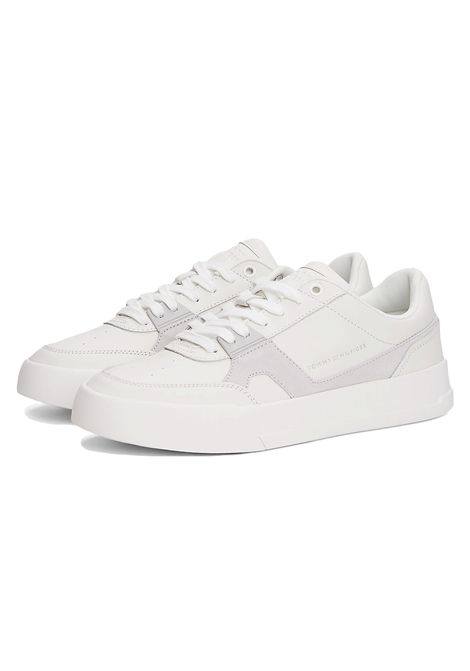 Tommy Hilfiger Court Craft Leather Shoes Ecru Men TOMMY HILFIGER | Sneakers | FM0FM05551-0K5